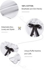 ⁦سولوكوت بلوزة قطن باكمام طويلة وازرار امامية للزي المدرسي للفتيات لفصل الربيع والصيف⁩ - الصورة ⁦3⁩