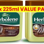 دابور جيلي بترولي بزبدة الكاكاو من هيربولين (2 × 225 مل) | غني بزبدة الكاكاو وفيتامين E | لإصلاح البشرة الخشنة الجافة والشفاه المتشققة |