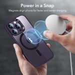 ⁦ESR جراب لموبايل ايفون 14 برو ماكس، جراب موبايل ماج سيف يدعم الشحن اللاسلكي المغناطيسي، حماية من الدرجة العسكرية، قبضة ناعمة، غطاء كلاسيكي هايبرد لموبايل ايفون 14 برو ماكس، ارجواني شفاف⁩ - الصورة ⁦4⁩