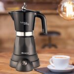 ⁦اريتي ماكينة تحضير قهوة اسبريسو بقدرة 1600 واط مع مطحنة قهوة مدمجة وبخار + 6 اكواب كهربائية لتحضير قهوة الموكا، 480 واط برائحة الموكا، مثالية للمنزل والمكتب - Art1313+Art1368⁩ - الصورة ⁦6⁩