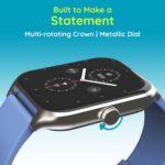 ⁦بيبل ساعة ذكية كروز بشاشة انفينيت 1.97 انش لتتبع اللياقة البدنية ومساعدة صوتية بالذكاء الاصطناعي ومكالمات بلوتوث V5.0 وسطوع 500 نيت مع شاشة مستطيلة فل اتش دي للرجال والنساء - ازرق اوشن⁩ - الصورة ⁦4⁩