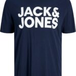 جاك اند جونز بلاس تي شيرت جيه بي ار سي ماسون باكمام قصيرة وقبة دائرية بدون طوق للرجال