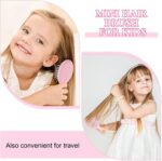 ⁦الانكس فرشاة شعر، فرشاة سفر صغيرة، مشط تدليك مجعد مناسب للفتيات والسيدات والاطفال الصغار. مناسبة للشعر المجعد الطبيعي، فرشاة شعر مفرودة، فرشاة متشابكة للشعر الرطب والجاف (بينك)⁩ - الصورة ⁦2⁩