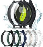 كيوتي حافظة حماية لشاشة سامسونج جالاكسي 7 مقاس 44 ملم من 6 + 6 قطع، غطاء صلب ممتص للصدمات من البولي كربونات مع طبقة واقية من الزجاج المقوى مضاد للضباب لملحقات ساعة جالكسي 7 محايدة، 44 ملم