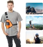 ⁦UAYESOK Walkie Talkie Chest Holster Radio Holder Harness Hands Free Radio Front Pack Pouch Bag with Nylon Strap for BAOFENG Motorola Midland Icom Cobra Two Way Radio (Orange), Orange⁩ - الصورة ⁦6⁩