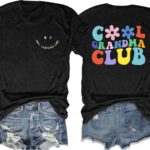 قمصان الجدة للنساء: الجدة الحياة تي شيرت كول جراندماس كلوب تيز الزهور الجدة ماما بلوزة بلايز