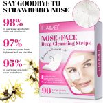 ⁦شرائط ازالة الرؤوس السوداء والمسام من تيويدو، 30 شريط انف + 60 شريط وجه لازالة الرؤوس السوداء للذقن والجبهة، شرائط فحم للتنظيف العميق، شرائط لازالة الرؤوس السوداء، تقليل المسام⁩ - الصورة ⁦7⁩