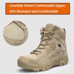 ⁦حذاء قتالي للرجال من فينديكس، حذاء عسكري عصري للمشي لمسافات طويلة، حذاء تكتيكي للمشي في الهواء الطلق، حذاء رياضي للتخييم في الصحراء، بني، مقاس 44(UK10)⁩ - الصورة ⁦4⁩