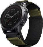 ⁦سوار نايلون محسن 22 ملم من كويك فيت لساعة جارمين فينيكس 7 / فينيكس 6 / انستينكت 2 / ايبيكس برو 47 ملم، اساور معصم منسوجة من النايلون لساعة فوررنر 955/965، فينيكس 5، ايبيكس 2⁩ - الصورة ⁦3⁩