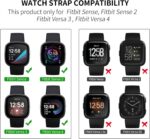 ⁦اساور بلينج من ازوني متوافقة مع ساعة فيتبيت فيرسا 3/4/سينس اند سينس 2 الذكية، سوار ساعة من الستانلس ستيل بتصميم فراشة مرصع باحجار الراين، سوار معدني لطيف للنساء⁩ - الصورة ⁦6⁩