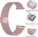 ⁦سوار ميلانيز معدني من فوسي متوافق مع امازفيت GTS 4/4 ميني / 3/2 / 2e / ميني، سوار ساعة بديل بمشبك مغناطيسي 20 ملم من الستانلس ستيل للرجال والنساء⁩ - الصورة ⁦4⁩