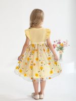 ⁦سينهون فستان تول للبنات الصغيرات، فستان صيفي مكشكش بدون اكمام للفتيات الصغيرات، فساتين كاجوال عصرية للبنات بعمر 1-6 سنوات⁩ - الصورة ⁦5⁩