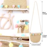 ⁦طقم قبعة شمس وشنطة كروس صغيرة للبنات، مجموعة من قبعة القش الصيفية للحماية من الشمس ومحفظة صغيرة، قبعة كبيرة قابلة للطي بحافة عريضة من القش للاطفال والبنات في العطلات والانشطة الخارجية والسفر⁩ - الصورة ⁦4⁩