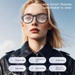 ⁦اشاتا نظارات ذكية للترجمة بالذكاء الاصطناعي مع دردشة جي بي تي، نظارات لاسلكية ذكية بالذكاء الاصطناعي مع ترجمة في الوقت الحقيقي، ترجمة فورية لـ 11 لغة، أذن مفتوحة مع تطبيق⁩ - الصورة ⁦3⁩