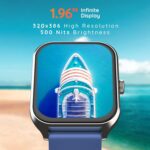 ⁦بيبل ساعة ذكية كروز بشاشة انفينيت 1.97 انش لتتبع اللياقة البدنية ومساعدة صوتية بالذكاء الاصطناعي ومكالمات بلوتوث V5.0 وسطوع 500 نيت مع شاشة مستطيلة فل اتش دي للرجال والنساء - ازرق اوشن⁩ - الصورة ⁦2⁩