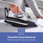 ⁦جيباس مكواة بخار سيراميك، تحكم في درجة الحرارة، لوحة نعل سيراميك Gsi24025، وظيفة التنظيف الذاتي الرطب والجاف انفجار بخار قوي 400 مل، خزان مياه ضمان لمدة عامين، بني، 3000 واط⁩ - الصورة ⁦7⁩