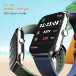 ⁦بيبل ساعة ذكية كروز بشاشة انفينيت 1.97 انش لتتبع اللياقة البدنية ومساعدة صوتية بالذكاء الاصطناعي ومكالمات بلوتوث V5.0 وسطوع 500 نيت مع شاشة مستطيلة فل اتش دي للرجال والنساء - ازرق اوشن⁩ - الصورة ⁦8⁩