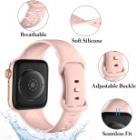 ⁦مجموعة من 8 اساور متوافقة مع سوار ساعة ابل 42 ملم 44 ملم 45 ملم 49 ملم للنساء والرجال من ستايونج - سوار رياضي بديل من السيليكون جيد التهوية لساعة ابل اي ووتش سلسلة 9 8 7 6 5 4 3⁩ - الصورة ⁦3⁩