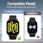 ⁦سكيدو جراب مع شاشة حماية من الزجاج المقوى متوافق مع ساعة ريدمي ووتش 5 اكتيف، جراب حماية كامل من البولي كربونات الصلب لحماية الوجه لساعة ريدمي ووتش 5 اكتيف (اسود)⁩ - الصورة ⁦3⁩