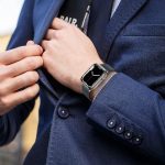 ⁦انفوسن سوار ساعة ابل 49 ملم 45 ملم 44 ملم 42 ملم من الجلد الطبيعي لساعة اي ووتش، سوار معصم بديل ناعم قابل للتعديل للنساء والرجال الترا/الترا 2/ اس اي سلسلة 9 8 7 6 5 4 3 2 1 (كحلي)⁩ - الصورة ⁦7⁩