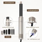 ⁦بيونتي فرشاة مجفف شعر 6 في 1، مجموعة فرش احترافية بالهواء الساخن بالهواء الساخن 60000 دورة في الدقيقة مجفف شعر قوي ايوني سالب، اداة تجعيد هواء قابلة للفصل، ادوات تصفيف الشعر لتجفيف وتجعيد الشعر⁩ - الصورة ⁦2⁩