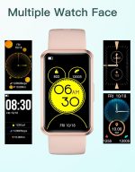 ⁦هواكوا ساعة لياقة بدنية للرجال والنساء والآباء والاطفال، مضادة للماء بتصنيف IP68 لمقاومة المياه والغبار مع شاشة لمس كاملة وعداد للسعرات الحرارية وعداد السعرات الحرارية ومنبه (زهري)⁩ - الصورة ⁦8⁩