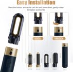 ⁦فرشاة تجفيف الشعر 5 في 1 من تريس تاتش خالية من التجعد مع رؤوس قابلة للتبديل، لا تسبب تلف الحرارة، اداة تصفيف الشعر عالية السرعة لتجفيف تجعيد الشعر، اسود⁩ - الصورة ⁦5⁩