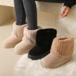 ⁦جزمة شتوية شتوية دافئة من الفرو الصناعي للنساء مع بطانة من الفرو ونعل غير قابل للانزلاق⁩ - الصورة ⁦2⁩