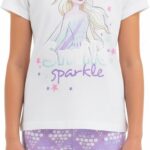 طقم بيجامة من القطن الناعم مكون من قطعتين للبنات بتصميم فروزن من 4 الى 8 سنوات من السا