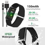 ⁦سوار معصم ذكي للصحة واللياقة البدنية في جميع الاحوال الجوية 24/7 مع اكثر من 120 عداد رياضي للسعرات الحرارية ومراقبة معدل ضربات القلب وتتبع النوم على مدار 24 ساعة وتطبيق مقاوم للماء 1 ايه تي ام (اسود)⁩ - الصورة ⁦7⁩