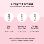 ⁦لانج هير مكواة مسطحة مستقيمة من التيتانيوم - الواح عائمة 1 انش | جهد مزدوج | سلك دوار 360 درجة | ايقاف تلقائي | اطراف باردة امنة | مثالية للفرد والتجعيد والتمويج (بلش)⁩ - الصورة ⁦3⁩