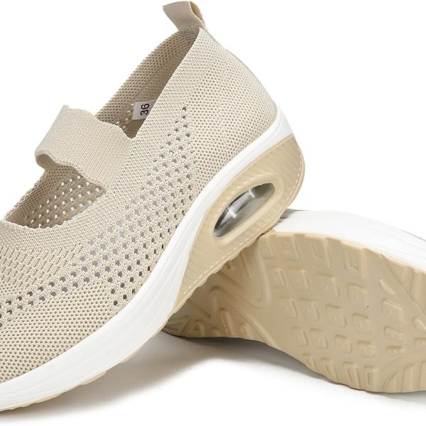 EnllerviiD Women Nurse Sneakers Platform Sneakers Air Cushion Walking Wedge Sneaker Food Service Shoes Ladies Toning Rocker Shoes