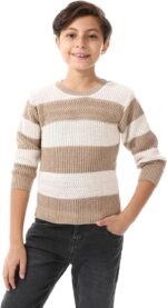 سويتر سهل الارتداء برقبة دائرية ضيقة للاولاد