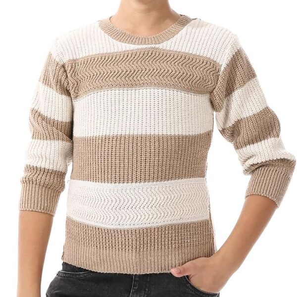 سويتر سهل الارتداء برقبة دائرية ضيقة للاولاد