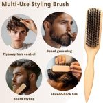 ⁦Bristle Hair Brush with Wide Rat Tail for Smoothing Hairs, Ponytail Bun Grooming, for Sectioning and Parting⁩ - الصورة ⁦4⁩