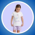 ⁦طقم بيجامة من القطن الناعم مكون من قطعتين للبنات بتصميم فروزن من 4 الى 8 سنوات من السا⁩ - الصورة ⁦3⁩