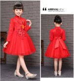 ⁦فساتين قصيرة صينية للبنات من شيونغسام بتنورة قصيرة مطرزة رترو لعمر 3-10 سنوات⁩ - الصورة ⁦2⁩