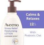 ⁦افينو لوشن الجسم اليومي لتخفيف التوتر برائحة اللافندر للترطيب ودقيق الشوفان الطبيعي للتهدئة والاسترخاء، غير دهني، 12 اونصة سائلة⁩ - الصورة ⁦2⁩
