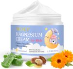 Pure Magnesium Cream for Kids 150G, Organic Magnesium body Cream for Legs Arms Chest Neck Wrist Thigh, Natural Magnesiums Body Lotion for Gentle Moisturizing, Skin Hydration & Comfort