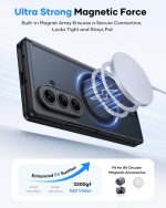 ⁦جراب حماية من فيهيبي لهاتف سامسونج جالاكسي Z فولد 7 مع حامل، متوافق مع ماج سيف، حماية كاملة للعدسة والمفصلات، واقي شاشة امامي، جراب هاتف متين من الدرجة العسكرية لجالاكسي Z فولد 7، اسود⁩ - الصورة ⁦3⁩