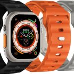 مجموعة من 3 اساور معصم رياضية متوافقة مع ساعة ابل الترا 2 / الترا 49 ملم 44 ملم 45 ملم 42 ملم، سوار سيليكون مقاوم للماء مع مسمار ضغط معدني لسلسلة اي ووتش 9 اس اي 8 7 6 5 4 3 للرجال من سويتسبيست