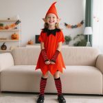 ⁦دي اكس اتش واي سي سي طقم جوارب مخططة بطول الركبة وقفازات لتدفئة الذراع بدون اصابع لحفلات الهالوين التنكرية⁩ - الصورة ⁦7⁩