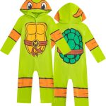 نيكيلوديون زي تنكري بغطاء للراس للاولاد الصغار والكبار بتصميم سلاحف النينجا ليوناردو من تينيج ميوتانت