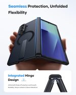 ⁦جراب حماية من فيهيبي لهاتف سامسونج جالاكسي Z فولد 7 مع حامل، متوافق مع ماج سيف، حماية كاملة للعدسة والمفصلات، واقي شاشة امامي، جراب هاتف متين من الدرجة العسكرية لجالاكسي Z فولد 7، اسود⁩ - الصورة ⁦5⁩