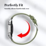 ⁦سوار ساعة بديل من نيسلين متوافق مع ساعة هواوي GT5/GT5 برو 46 ملم 2024/GT4/GT3/GT3 برو/GT2/GT2e/GT رانر/هواوي ووتش 4/4 برو ستاب/22 ملم، سوار بديل من مادة السيليكون والنايلون (اخضر)⁩ - الصورة ⁦5⁩