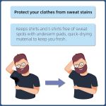 ⁦تي شيرت رجالي مضاد للتعرق، قميص شبكي للرجال، قمصان تحت الابط مضادة للتعرق من قطعتين، ملابس داخلية واقية للرجال (مقاس M، مناسب لوزن 65-80 كجم)⁩ - الصورة ⁦3⁩