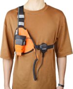 ⁦UAYESOK Walkie Talkie Chest Holster Radio Holder Harness Hands Free Radio Front Pack Pouch Bag with Nylon Strap for BAOFENG Motorola Midland Icom Cobra Two Way Radio (Orange), Orange⁩ - الصورة ⁦5⁩
