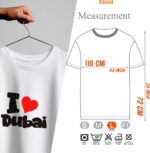 ⁦تي شيرت اي لوف دبي للرجال/النساء برقبة دائرية [ مقاس L] كم قصير (للجنسين)، تصميم مطبوع من القطن المطبع، تذكار دبي 100% قطن (ابيض)⁩ - الصورة ⁦4⁩