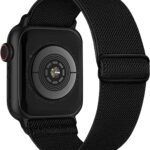 انفوسن سوار ساعة ابل 42 ملم/ 44 ملم/ 45 ملم/ 49 ملم للرجال والنساء، سوار معصم رياضي بديل بحلقة مفردة لساعة الترا/الترا 2/ سلسلة 9/8/7/6/اس اي/5/4/3/2/1 (اسود)