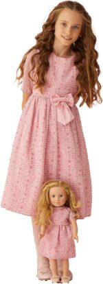 ⁦فستان انيق بفيونكة بينك للبنات من حياتي، مناسب لعمر 4-5 سنوات⁩ - الصورة ⁦3⁩